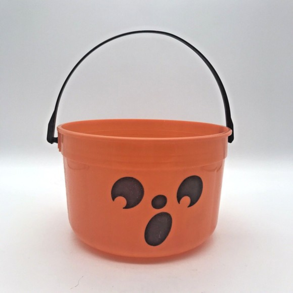 Vintage Plastic McBoo Jack O’Lantern Candy Bucket Pumpkin Trick Or Treat Pail‎